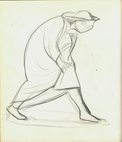 Schreitende Frau mit Hut (2 Blätter) Schreitende Frau mit Hut (2 Blätter)