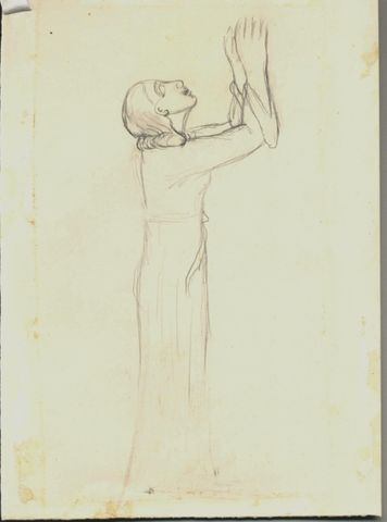 Frau mit erhobenen Händen Frau mit erhobenen Händen