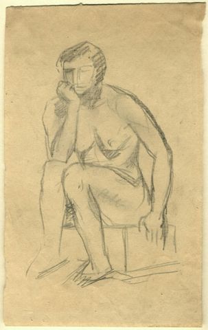 Weiblicher Akt, sitzend