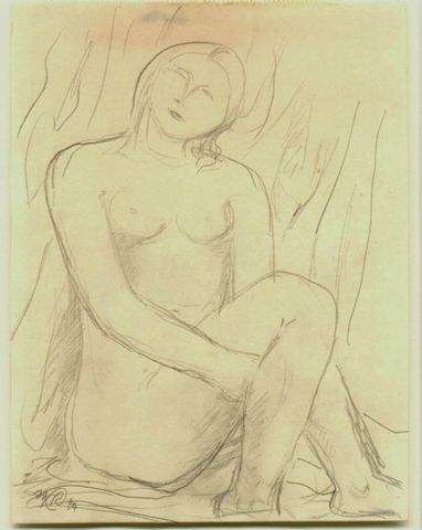 Weiblicher Akt, sitzend