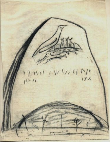 Grabstein "Vogel am Nest" (Entwurf) Grabstein "Vogel am Nest" (Entwurf)