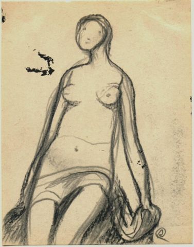 Weiblicher Akt, sitzend (2 Blätter) Weiblicher Akt, sitzend (2 Blätter)