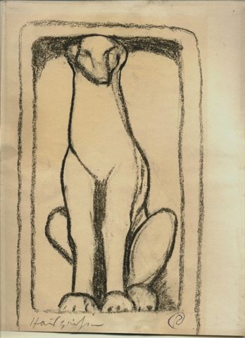 Hund  "Entwurf für Hauszeichen"
