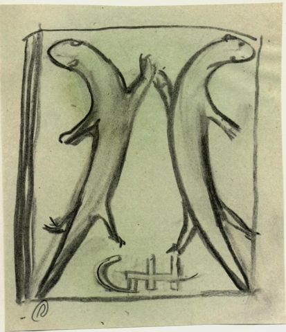 Spielende Tiere, Komposition ( 3 Blätter) Spielende Tiere, Komposition ( 3 Blätter)