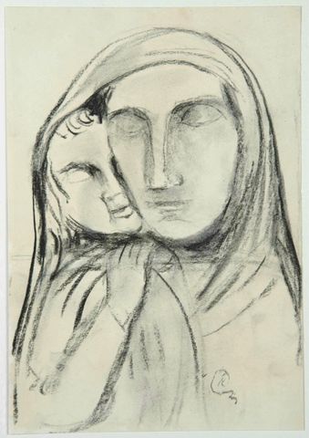 Mutter mit Kind im Rückentuch