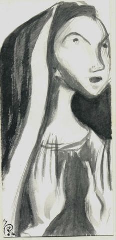 Frau mit erhobenen Händen