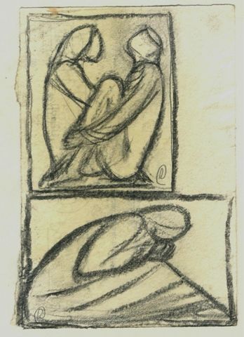 Paar und Hockende (2 Skizzen) Paar und Hockende (2 Skizzen)