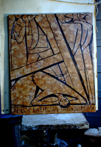 Kreuzwegstation "Jesus fällt zum dritten Male" Kreuzwegstation "Jesus fällt zum dritten Male"