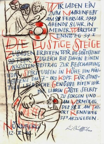 Einladungsschreiben zum Maskenfest