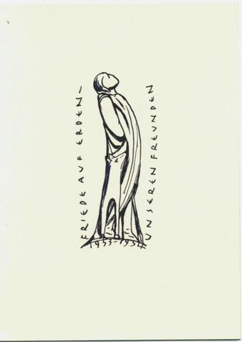 Emporschauender mit Hund (Grußkarte) Emporschauender mit Hund (Grußkarte)