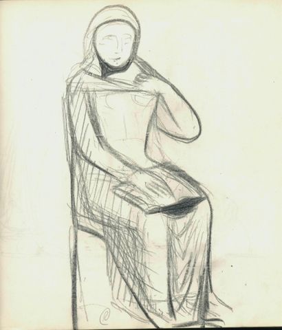 Lesende mit Schultertuch Lesende mit Schultertuch