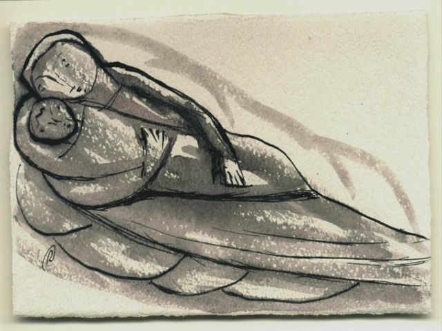 Mutter mit Kind in Hängematte