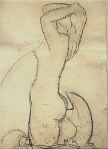 Nixe auf Fisch reitend Nixe auf Fisch reitend