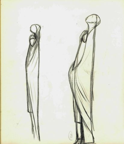 Liebespaar  (zwei Skizzen)