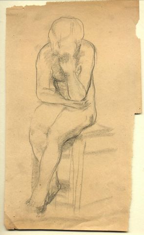 Weiblicher Akt, sitzend